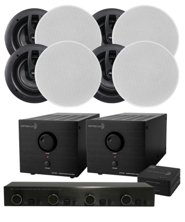 Dayton Audio APA150 med 4st System One IC670, 2st wifi-adaptere og VSS4 i gruppen Pakkeløsninger / Pakker for hjemmet / Multiroompakker hos BRL Electronics (SETAPA150PKT16)