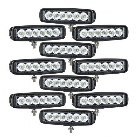 10-pack Nizled LED back-/arbetsljus, 18W, arbetsljuspaket i gruppen Billyd / LED-Belysning / LED-lamper / Arbeidslys hos BRL Electronics (SETB18RFX10)