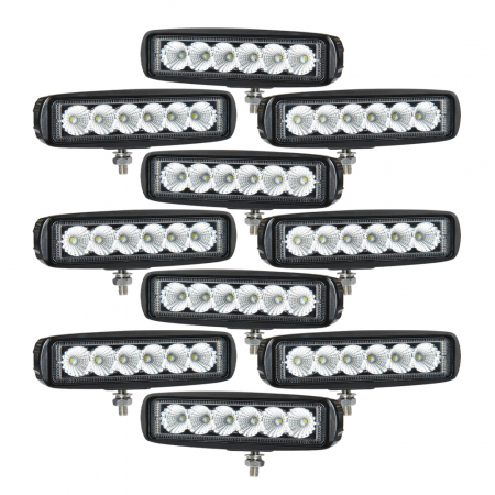 10-pakke NIZLED B18RF, 15,8 cm bak-/arbeidslys, 18W, arbeidslyspakke i gruppen Billyd / LED-Belysning / LED-lamper / Arbeidslys hos BRL Electronics (SETB18RFX10)
