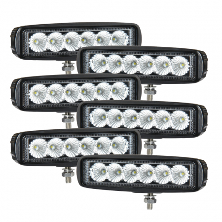 6-pakke NIZLED B18RF, 15,8 cm bak-/arbeidslys, 18W, arbeidslyspakke i gruppen Billyd / LED-Belysning / LED-lamper / Arbeidslys hos BRL Electronics (SETB18RFX6)