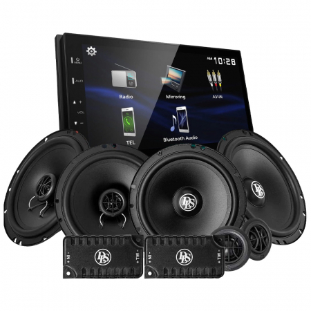 Kenwood DMX129BT & DLS PA front- og baksystem, bilstereopakke i gruppen Pakkeløsninger / Pakker for bilen / Bilstereopakker hos BRL Electronics (SETDMX129BTPA620)