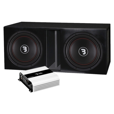 Bass Habit E300D2 i portet kasse med SP31001FR, 2x12-basspakke i gruppen Pakkeløsninger / Pakker for bilen / Basspakker hos BRL (SETE300D2PKT4)