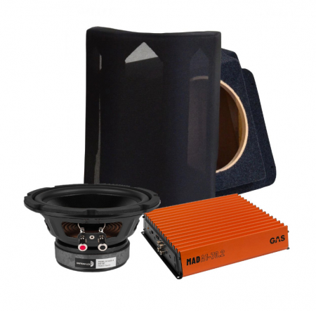 GAS MAD & Dayton Audio Baspaket till BMW E46 Cab i gruppen Billyd / Hva passer i min bil / BMW / BMW 3-serie / BMW E46 1999-2006 / Bytte høytaler BMW E46 1999-2006 hos BRL Electronics (SETE46PKT7)
