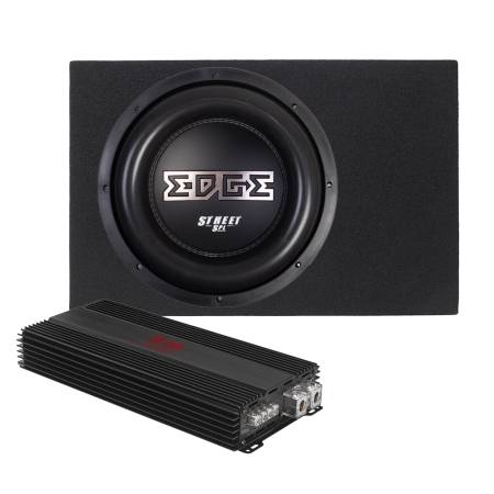 EDGE EDP122SPL-E3 i portet kasse med RA3600W, 1x12 basspakke i gruppen Pakkeløsninger / Pakker for bilen / Basspakker hos BRL (SETEDP122SPLE3PKT3)