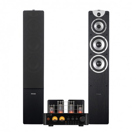 Dayton Audio HTA100 & Dynavoice Magic F-7EX stereopaket, svart/vit i gruppen Pakkeløsninger / Pakker for hjemmet / Stereopakker hos BRL Electronics (SETF7EXPKT7)