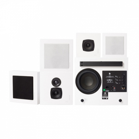 DLS Flatbox Mini On-wall 5.1 høyttalerpakke, hvit i gruppen Pakkeløsninger / Pakker for hjemmet / Høyttalerpakker hos BRL Electronics (SETFBMINIPKT1)