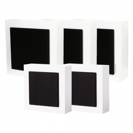 DLS Flatbox Mini On-Wall 5.0 høyttalerpakke, hvit i gruppen Pakkeløsninger / Pakker for hjemmet / Høyttalerpakker hos BRL Electronics (SETFBMINIPKT5)