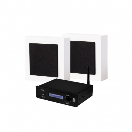 System One A50BT & 2-pakke DLS Flatbox Slim Mini, stereopakke i gruppen Pakkeløsninger / Pakker for hjemmet / Stereopakker hos BRL Electronics (SETFBMINIPKT6)