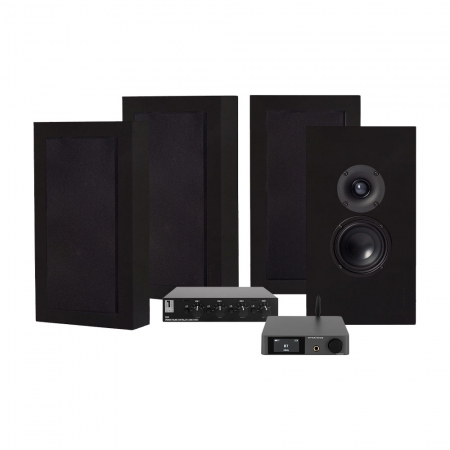 Dynavoice CA802BT, SC4B & 2 par matt svarte DLS Flatbox Midi i gruppen Pakkeløsninger / Pakker for hjemmet / Multiroompakker hos BRL Electronics (SETFLATBOXMIDIPKT2)