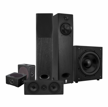System One H16B med Around-5 5.1 høyttalerpakke, svart i gruppen Pakkeløsninger / Pakker for hjemmet / Høyttalerpakker hos BRL Electronics (SETH16BPKT8)