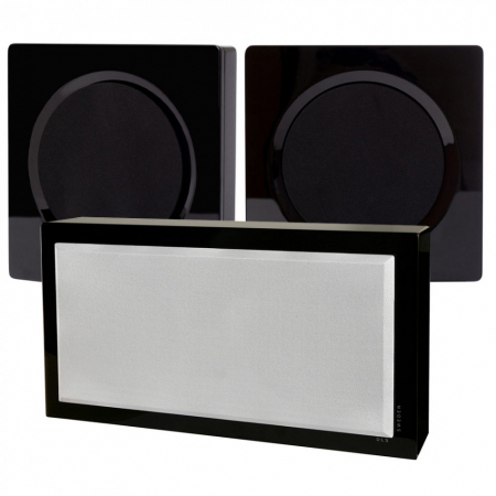 DLS Flatbox D-One & Flatsub Stereo One 2.1, På veggen pianolakk svart i gruppen Pakkeløsninger / Pakker for hjemmet / Høyttalerpakker hos BRL Electronics (SETHDONEBPKT2)