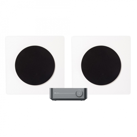 WiiM Forsterker med DLS Flatbox D-One, 2.0 stereopakke i hvitt i gruppen Pakkeløsninger / Pakker for hjemmet / Stereopakker hos BRL (SETHDONEPKT2)