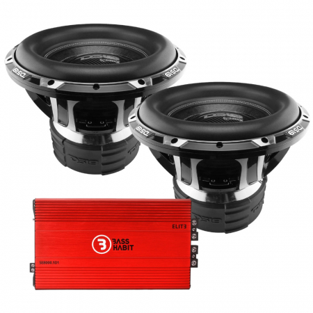 2-pakke DS18 HOOLIGAN-X15.1DHE med Bass Habit SE8000.1D1, baspakke i gruppen Pakkeløsninger / Pakker for bilen / Basspakker hos BRL Electronics (SETHOOLX151DHEPKT1)