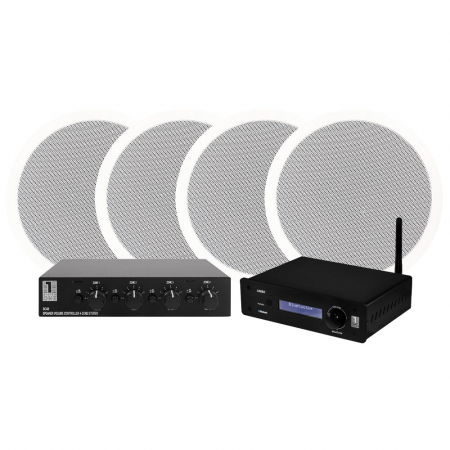 4-pakk DLS IC611, 6.5” installasjonshøyttaler, System One SC4B & System One A50BT i gruppen Pakkeløsninger / Pakker for hjemmet / Multiroompakker hos BRL Electronics (SETIC611PKT2)