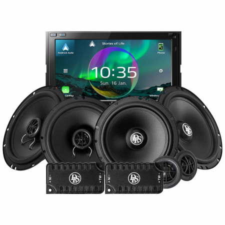 JVC KW-M875DBW med DLS Performance-høyttalere, bilstereopakke i gruppen Pakkeløsninger / Pakker for bilen / Bilstereopakker hos BRL Electronics (SETKWM875DBWPKT1)