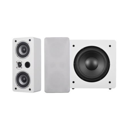 Dynavoice Magic LCR-4 med Challenger Sub 8 2.1 høyttalerpakke, hvit i gruppen Pakkeløsninger / Pakker for hjemmet / Høyttalerpakker hos BRL (SETLCR4PKT6)