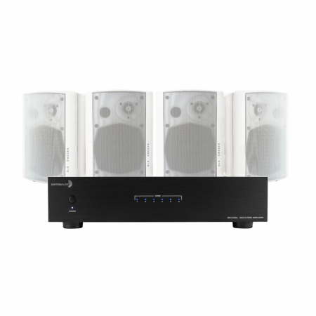 Dayton Audio MA1240 & 2 par DLS MB5i hvite utendørshøyttalere i gruppen Pakkeløsninger / Pakker for hjemmet / Multiroompakker hos BRL Electronics (SETMA1240APKT20)