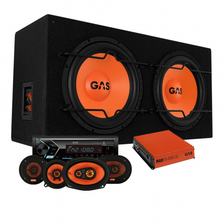 GAS MAD B1-212 med GMA152, MAD X1 høyttalere og effektforsterker i gruppen Pakkeløsninger / Pakker for bilen / Helhetspakker hos BRL Electronics (SETMADB1212PKT9)