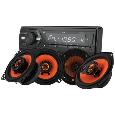 GAS MAD M100-BT med MAD X1-høyttalere, bilstereopakke i gruppen Pakkeløsninger / Pakker for bilen / Bilstereopakker hos BRL Electronics (SETMADM100BTPKT1)