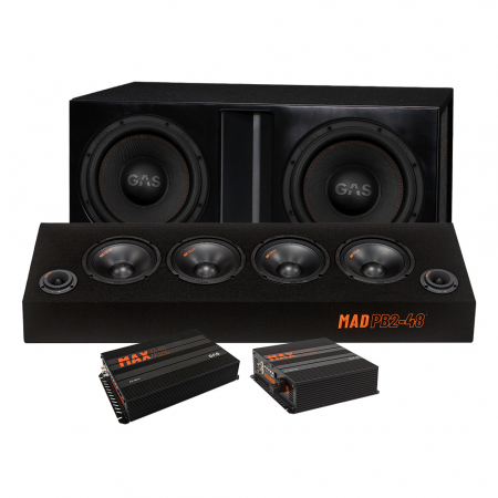 Maksimalt raggarpakke med MAX S1-12 basspakke & MAD PB2-48 i gruppen Pakkeløsninger / Pakker for bilen / Raggarpakke hos BRL Electronics (SETMADPB248PKT3)