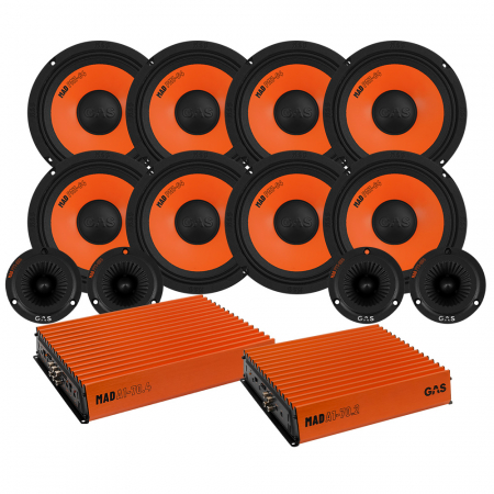 GAS MAD PM1-64 & MAD PT1-254 SPL-pakke med to forsterker, stor i gruppen Pakkeløsninger / Pakker for bilen / SPL Høyttalerpakker hos BRL Electronics (SETMADPM164PKT6)