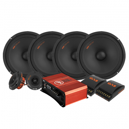 4-pakke GAS MAD PM2-104 med PT2-254 SPL-pakke med forsterker, medium i gruppen Pakkeløsninger / Pakker for bilen / SPL Høyttalerpakker hos BRL Electronics (SETMADPM2104PKT6)