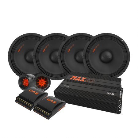 4-pakke GAS MAD PM2-84, SPL hatthyllepakke med forsterker i gruppen Pakkeløsninger / Pakker for bilen / Hatthyllepakker hos BRL Electronics (SETMADPM284PKT4)