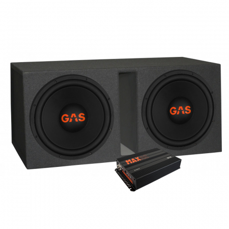 GAS MAD S2-15D2 2x15 tom i GV-kasse & MAX A2-800.1D, basspakke i gruppen Pakkeløsninger / Pakker for bilen / Basspakker hos BRL (SETMADS215D2PKT3)
