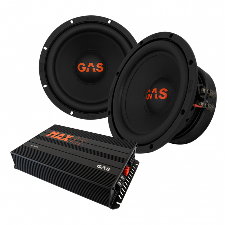 2-pakk GAS MAD S2-8D2 & MAX A2-800.1D, basspakke i gruppen Pakkeløsninger / Pakker for bilen / Basspakker hos BRL Electronics (SETMADS28D2PKT1)