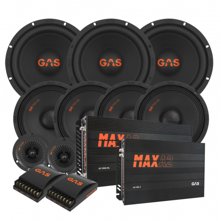GAS MAD S2-8D2 med MAD PM2-84, SPL helhetspakke til jänkere i gruppen Pakkeløsninger / Pakker for bilen / Helhetspakker hos BRL Electronics (SETMADS28D2PKT6)
