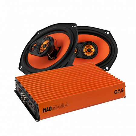 GAS MAD X1-694 koaksialhøyttalere & MAD A1-70.2, hyllepakke i gruppen Pakkeløsninger / Pakker for bilen / Hatthyllepakker hos BRL Electronics (SETMADX1694PKT1)