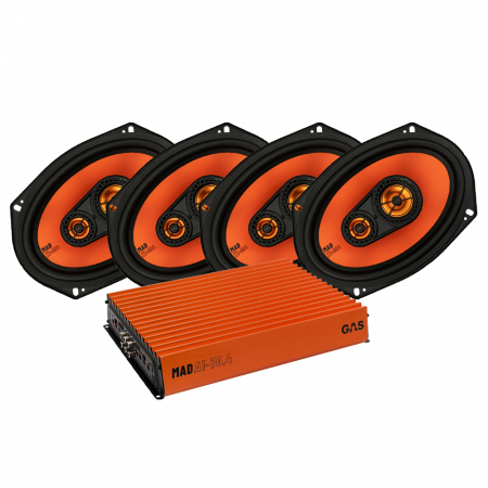 4-pakke GAS MAD X1-694 & MAD A1-70.4, hatthyllesett i gruppen Pakkeløsninger / Pakker for bilen / Hatthyllepakker hos BRL Electronics (SETMADX1694PKT2)