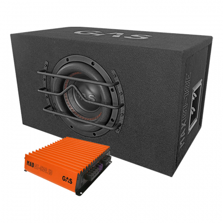 GAS MAX B1-18E med MAD A1-500.1D monoblokk, basspakke i gruppen Pakkeløsninger / Pakker for bilen / Basspakker hos BRL Electronics (SETMAXB118EPKT1)