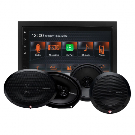 GAS MAX MV240-BT & Rockford Fosgate Prime-høyttalere, bilstereopakke i gruppen Pakkeløsninger / Pakker for bilen / Bilstereopakker hos BRL Electronics (SETMAXMV240BTPRIME)