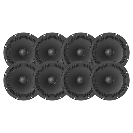 8-pack GAS MAX PMW1-84N, 8 tommers neo-midbass i gruppen Pakkeløsninger / Pakker for bilen / SPL Høyttalerpakker hos BRL (SETMAXPMW184NX8)