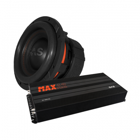 GAS MAX S1-10D2 & MAX A2-1500.1D, basspakke i gruppen Pakkeløsninger / Pakker for bilen / Basspakker hos BRL Electronics (SETMAXS110D2PKT1)