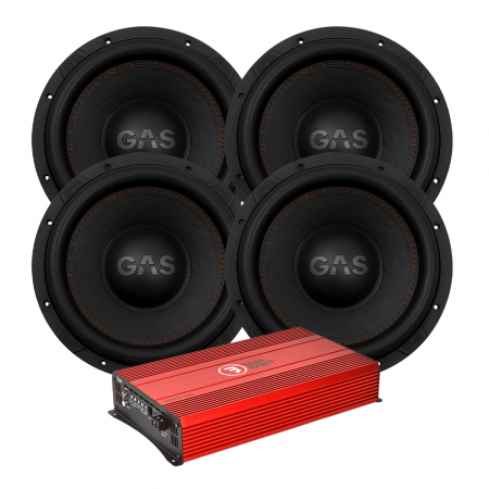 4-pack GAS MAX S1-12D1 med Bass Habit SE8000.1D2, baspaket i gruppen Pakkeløsninger / Pakker for bilen / Basspakker hos BRL Electronics (SETMAXS112D1PKT8)