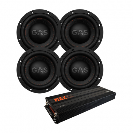 4-pack GAS MAX S1-6D1 & MAX A2-2500.1DL, baspaket i gruppen Pakkeløsninger / Pakker for bilen / Basspakker hos BRL Electronics (SETMAXS16D1PKT3)