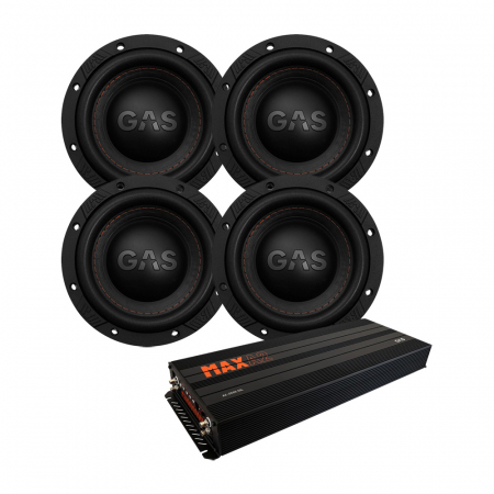 4-pakke GAS MAX S1-6D1 & MAX A2-2500.1DL, basspakke i gruppen Pakkeløsninger / Pakker for bilen / Basspakker hos BRL Electronics (SETMAXS16D1PKT3)