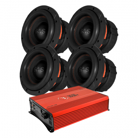 4-pakke GAS MAX S1-8D1 & Bass Habit SPL ELITE 5100.1DF, basspakke i gruppen Pakkeløsninger / Pakker for bilen / Basspakker hos BRL Electronics (SETMAXS18D1PKT2)