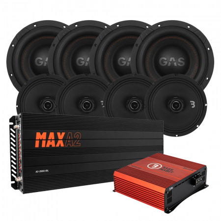 GAS MAX S1-8D1 med Bass Habit SE200CX, SPL helhetspakke til jänkere i gruppen Pakkeløsninger / Pakker for bilen / Helhetspakker hos BRL Electronics (SETMAXS18D1PKT5)
