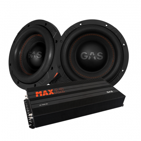 2-pakke GAS MAX S1-8D1 & MAX A2-1500.1D, basspakke i gruppen Pakkeløsninger / Pakker for bilen / Basspakker hos BRL Electronics (SETMAXS18D2PKT1)