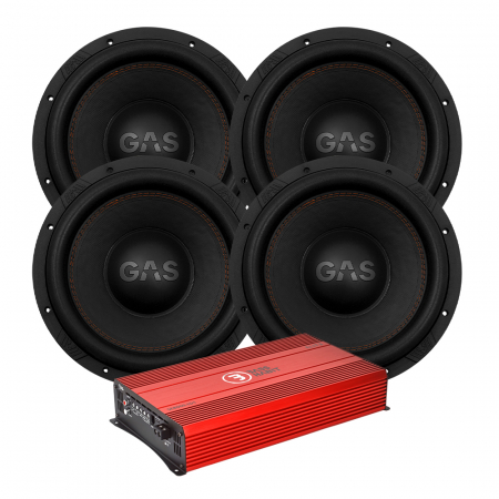 4-pack GAS MAX S1-12D2 med Bass Habit SE8000.1D1, baspaket i gruppen Pakkeløsninger / Pakker for bilen / Basspakker hos BRL Electronics (SETMAXS212D2PKT2)