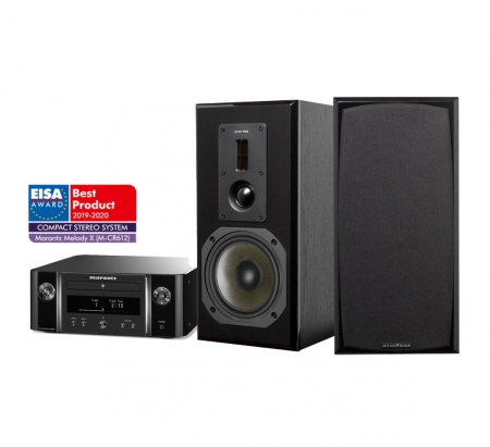 Marantz MCR-612 & Dynavoice DM-6 MKII Svart Stereopakke Stativhøyttalere i gruppen Pakkeløsninger / Pakker for hjemmet / Stereopakker hos BRL (SETMCR612PKT9)