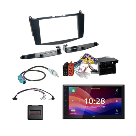JVC KW-M695DBW bilstereopakke til Mercedes C-Klasse 2007-2011 (uten knapper) i gruppen Nyheter hos BRL (SETMERCEDESPKT9)