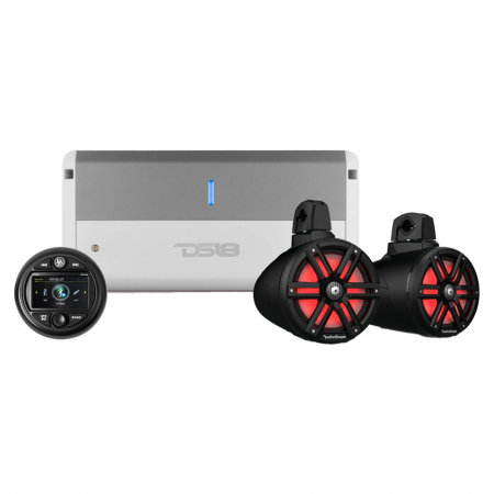 Rockford Fosgate M2WL & NXL-M4 med AMR30D i gruppen Billyd / Marinelyd / Marinepakker hos BRL Electronics (SETNXLM4PKT4)