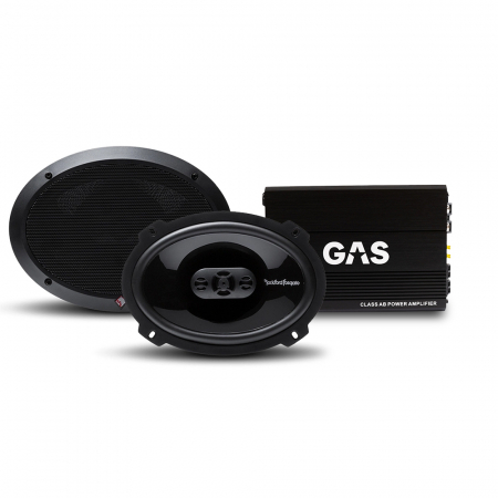 Rockford Fosgate Punch 6x9tum & GAS PRO POWER 80.2, hatthyllepaket i gruppen Pakkeløsninger / Pakker for bilen / Hatthyllepakker hos BRL Electronics (SETP1694PKT1)