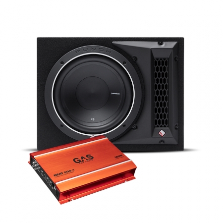 ROCKFORD FOSGATE P1-1x12 med GAS BEAT 500.1 i gruppen Pakkeløsninger / Pakker for bilen / Basspakker hos BRL Electronics (SETP32X12PKT3)
