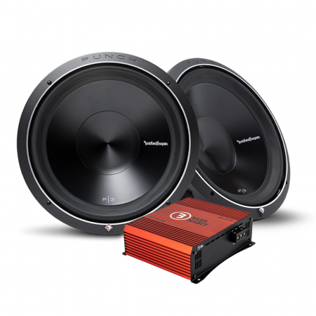 2-pakke Rockford Fosgate Punch P3D412 & Bass Habit SPL ELITE 2100.1DF, baspakke i gruppen Pakkeløsninger / Pakker for bilen / Basspakker hos BRL Electronics (SETP3D412SE2)