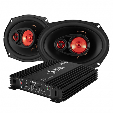 Bass Habit P690 koaksialhøyttalere & Play Power 70.2 i gruppen Pakkeløsninger / Pakker for bilen / Hatthyllepakker hos BRL Electronics (SETP690PKT1)